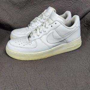 Nike Air Force 1 Low Top '07 Triple White Light Sneakers Men's Size 12